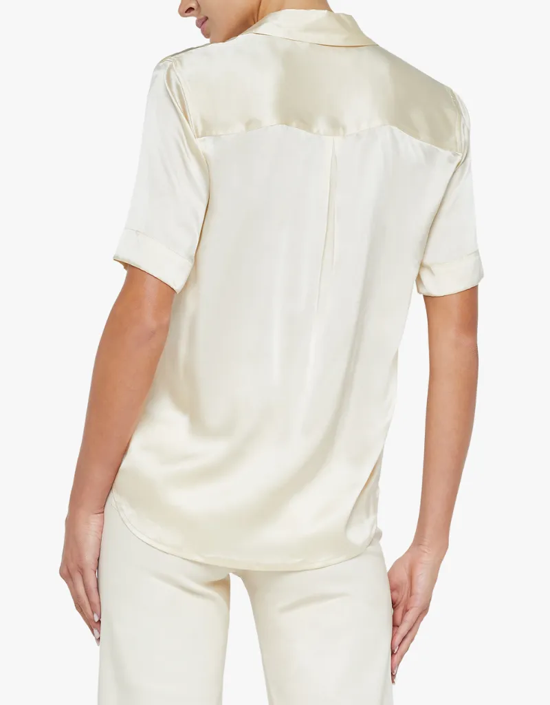 L'agence Ellah Silk Blouse in Light Pearl