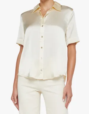 L'agence Ellah Silk Blouse in Light Pearl