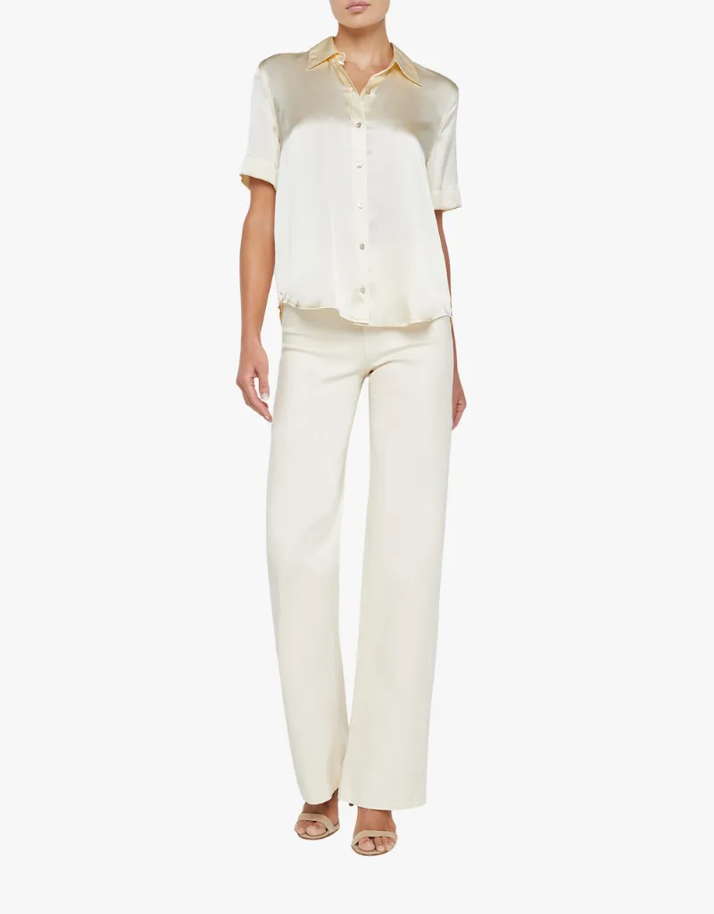 L'agence Ellah Silk Blouse in Light Pearl