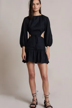 Lantern Sleeve Backless Dress