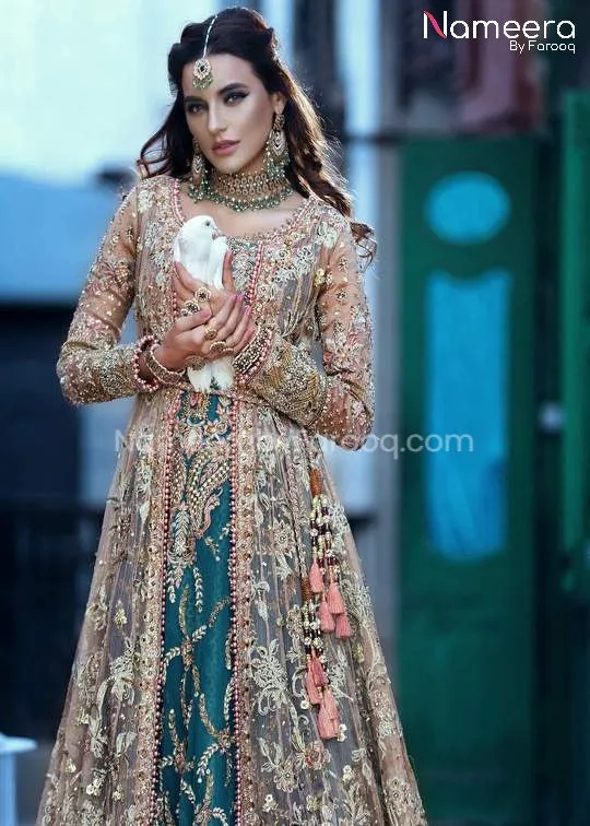 Latest Pakistani Bridal Gown with Maxi Dress #BS54