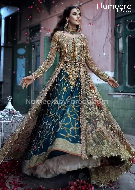 Latest Pakistani Bridal Gown with Maxi Dress #BS54