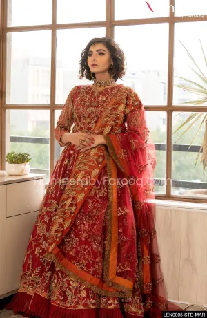 Latest Pakistani Bridal Lehenga Gown Online #BS562