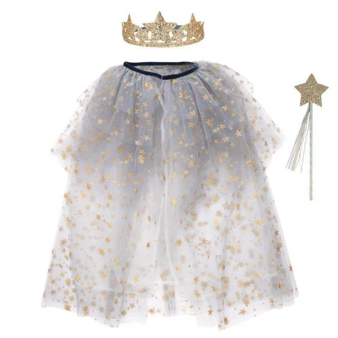 Layered Tulle Star Cape Dress up Set