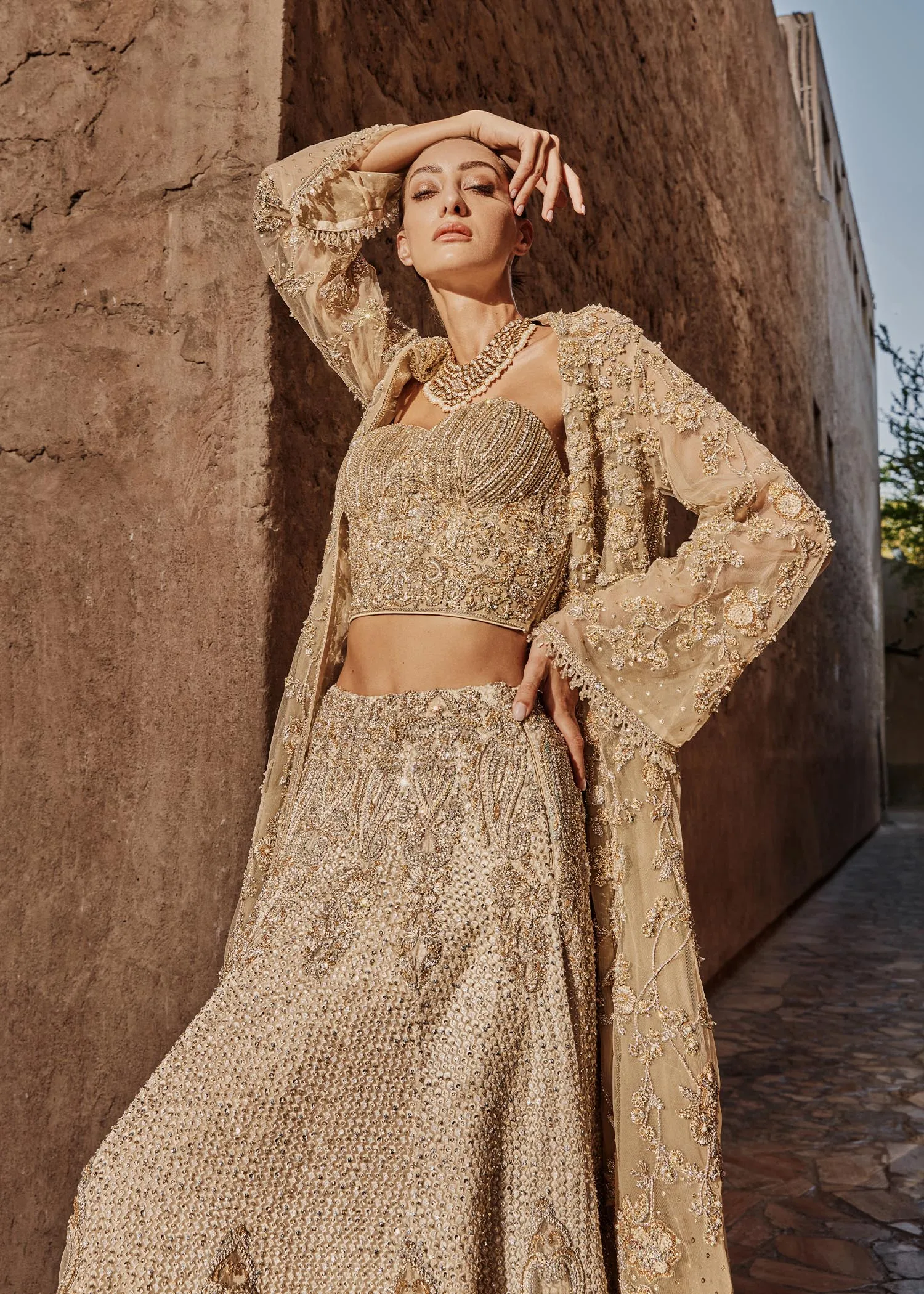 Lehenga Choli Gown and Dupatta Pakistani Bridal Dress