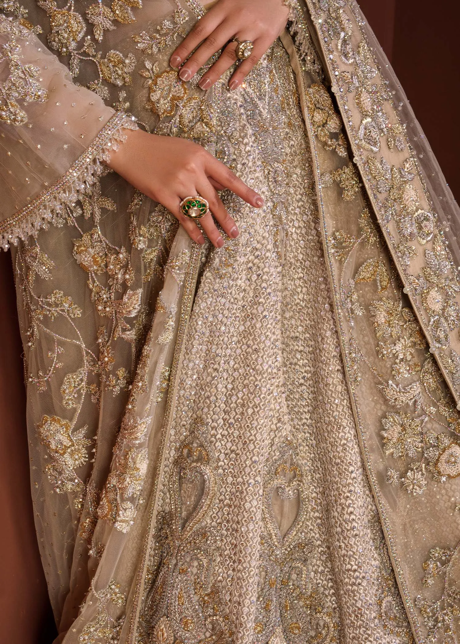 Lehenga Choli Gown and Dupatta Pakistani Bridal Dress