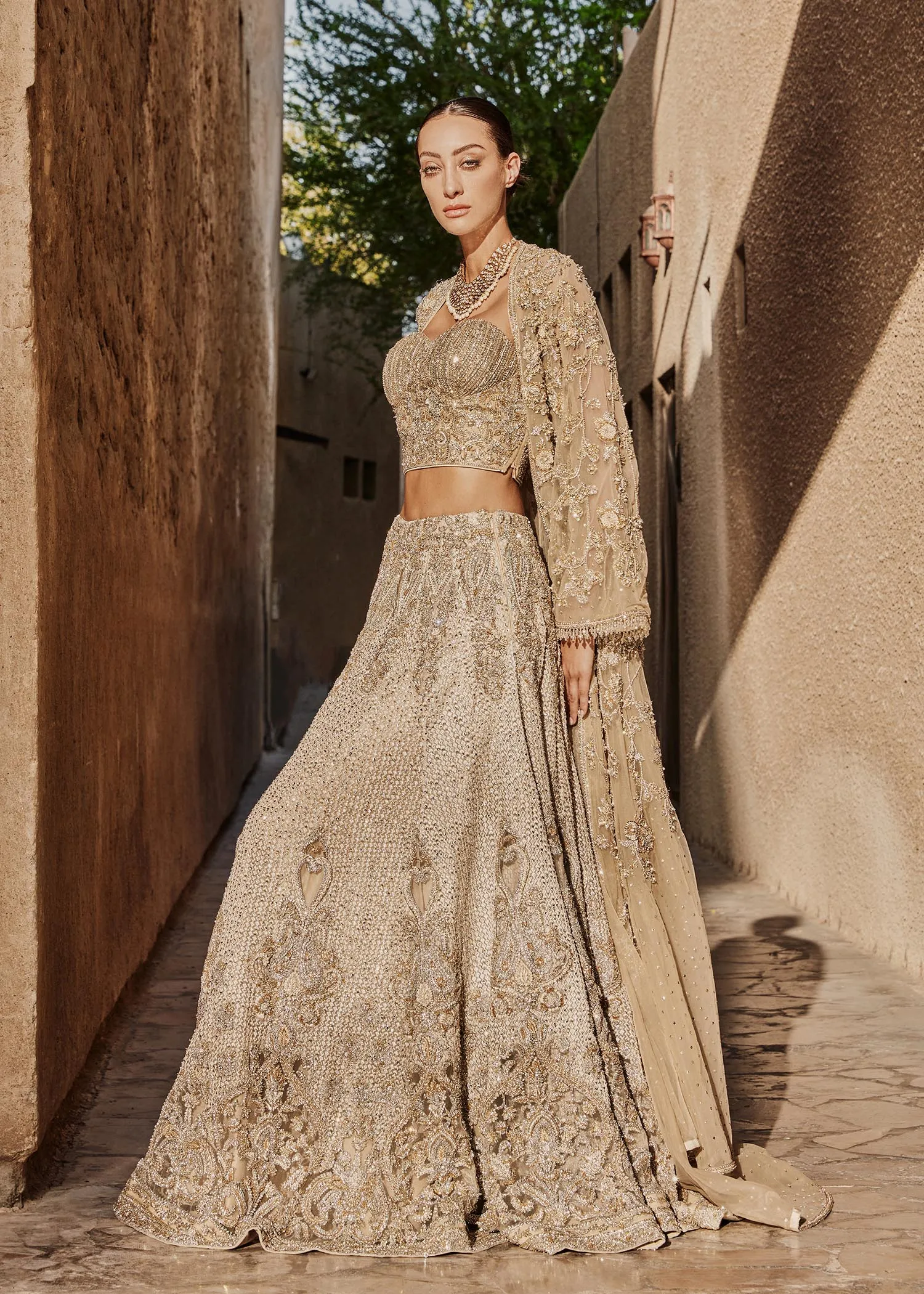 Lehenga Choli Gown and Dupatta Pakistani Bridal Dress