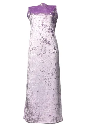 LILAC VELVET SPLIT MAXI DRESS