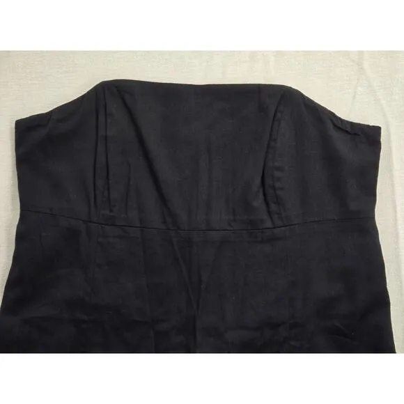 Lilly Pulitzer Bowen Black After Party Gold Embroidery Strapless Dress Size 6