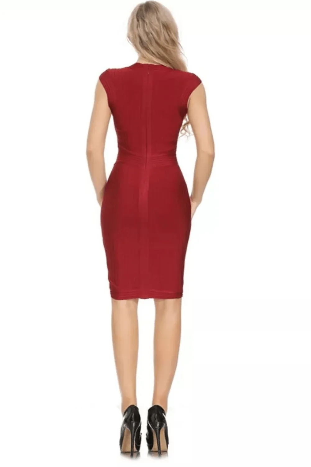 Lily Patchwork Red Bodycon Mini Dress