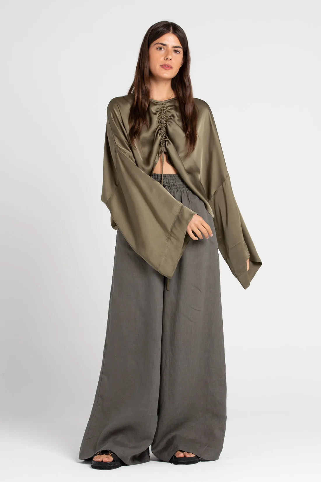 Ling Silk Blouse Olive