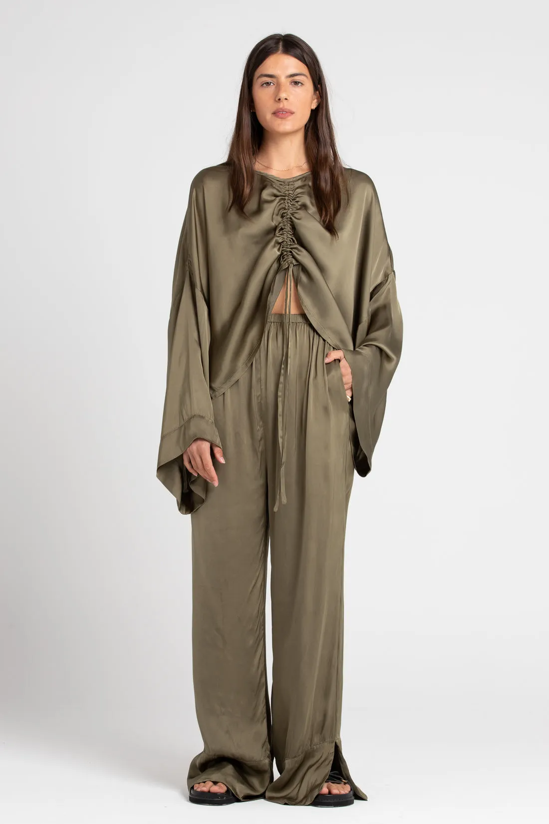 Ling Silk Blouse Olive