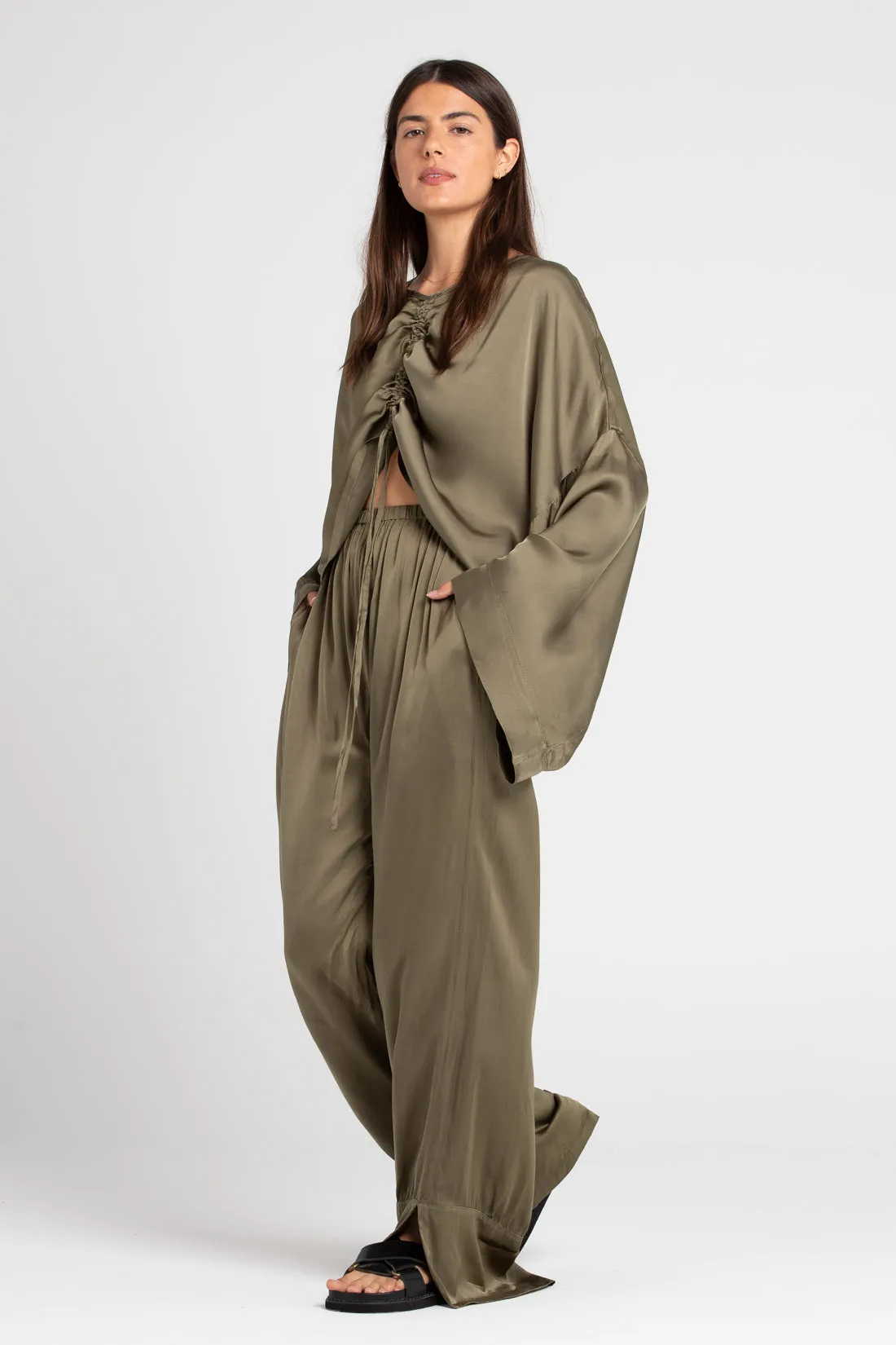 Ling Silk Blouse Olive