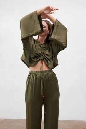 Ling Silk Blouse Olive