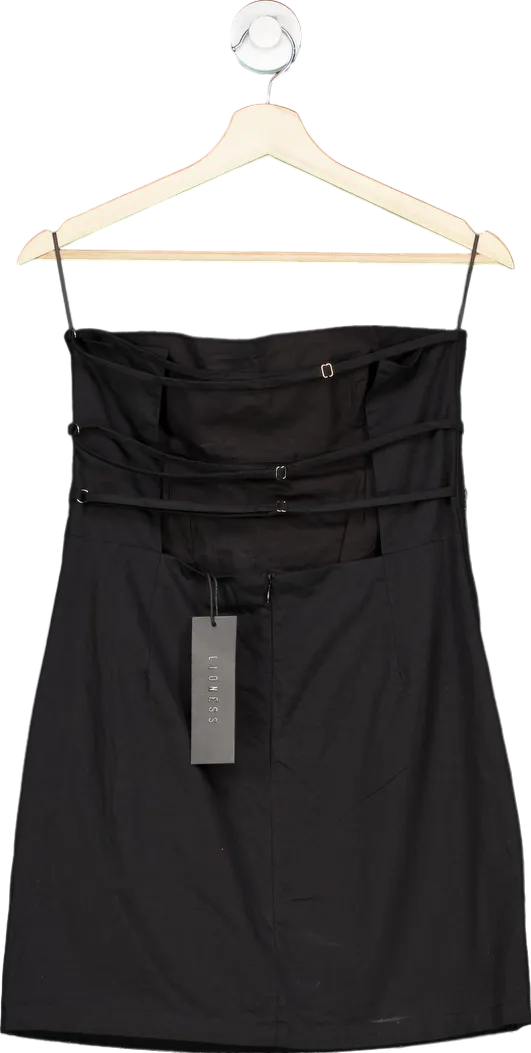 Lioness Black Allure Strapless Mini Dress UK M