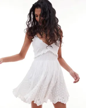 LoveShackFancy | Kerielle Eyelet Mini Dress | Off White