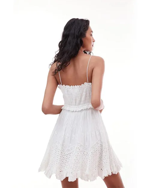LoveShackFancy | Kerielle Eyelet Mini Dress | Off White