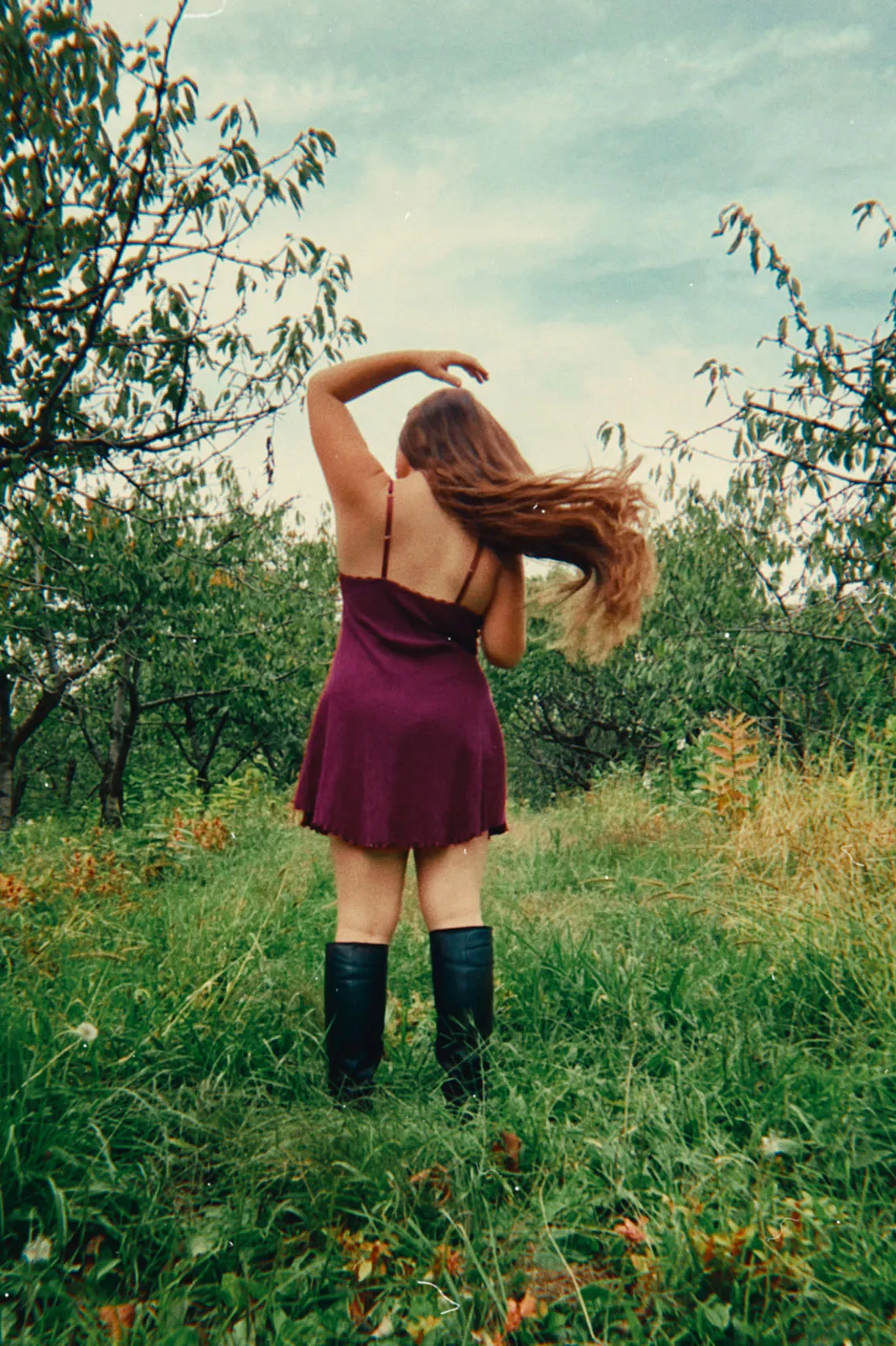 LOW STOCK Moonshadow Slip Dress in Hand Dyed Raspberry Pointelle Knit