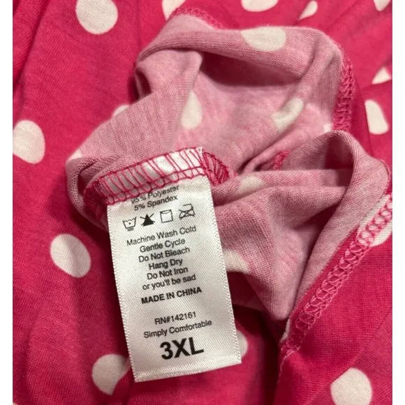 LuLaRoe Womens Dress Size 3XL Carly Barbiecore Pink White Polka Dots Hi Low