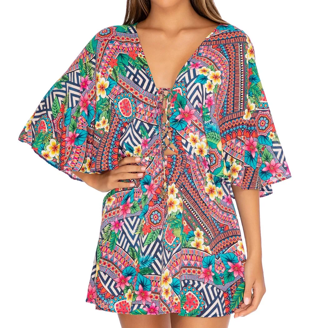 LULI TRIBE - Laced Up Short Dress