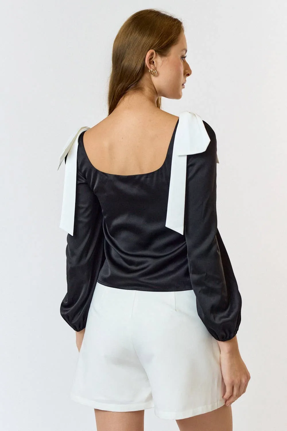 Lulu Bow Shoulder Top FINAL SALE