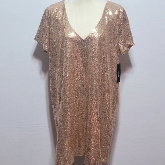 Lulus Sequin V-Neck Dress