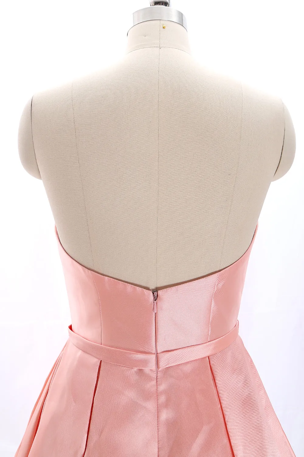 MACloth Strapless Sweetheart Short Bridesmaid Dress Coral Wedding Party Dress
