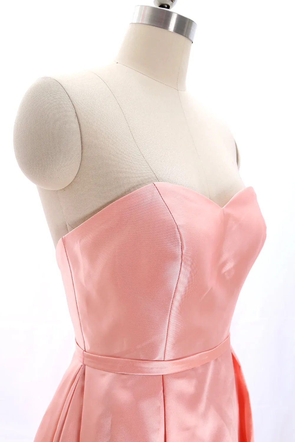 MACloth Strapless Sweetheart Short Bridesmaid Dress Coral Wedding Party Dress