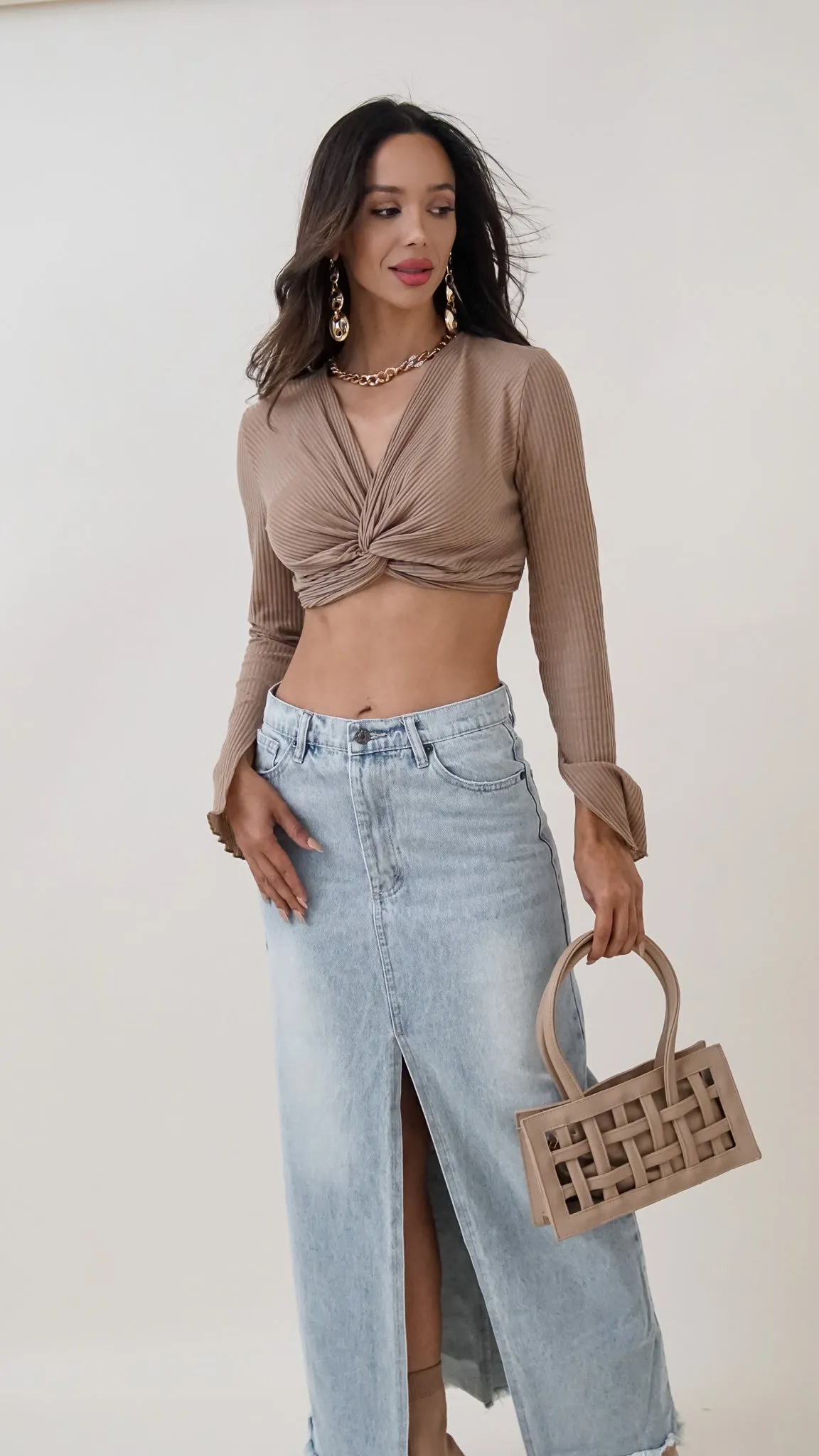 Maeve Longsleeve Midriff Top
