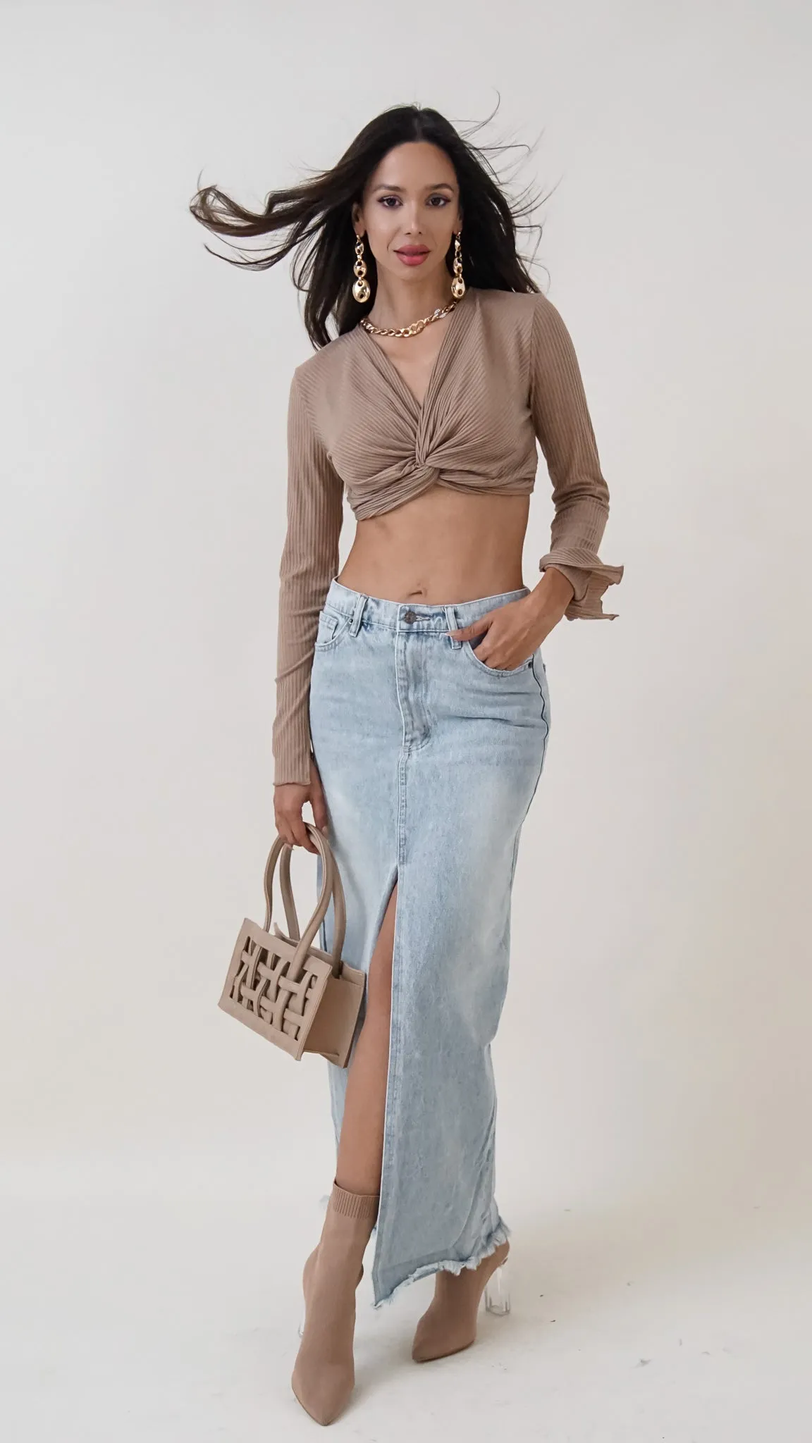 Maeve Longsleeve Midriff Top