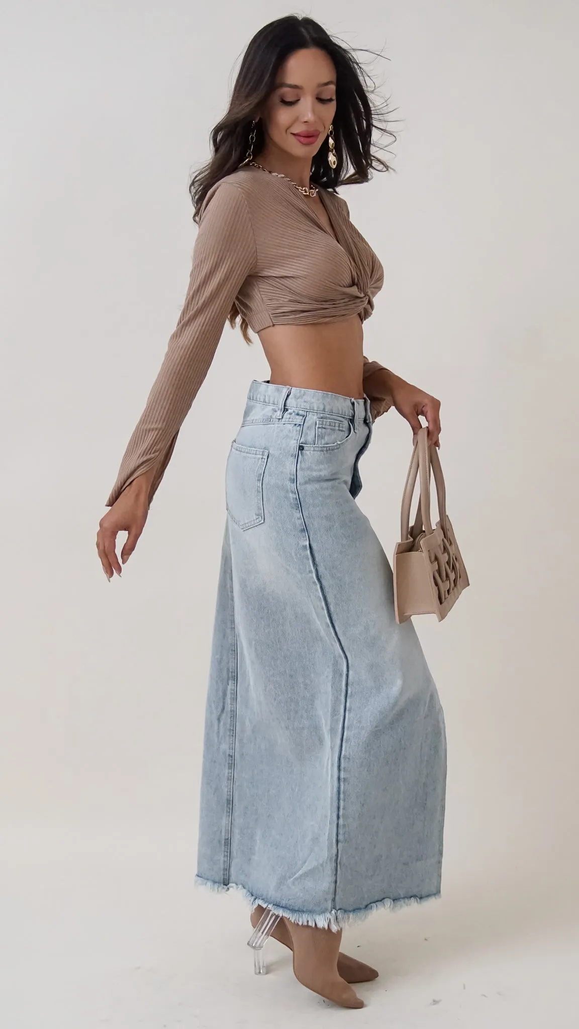 Maeve Longsleeve Midriff Top
