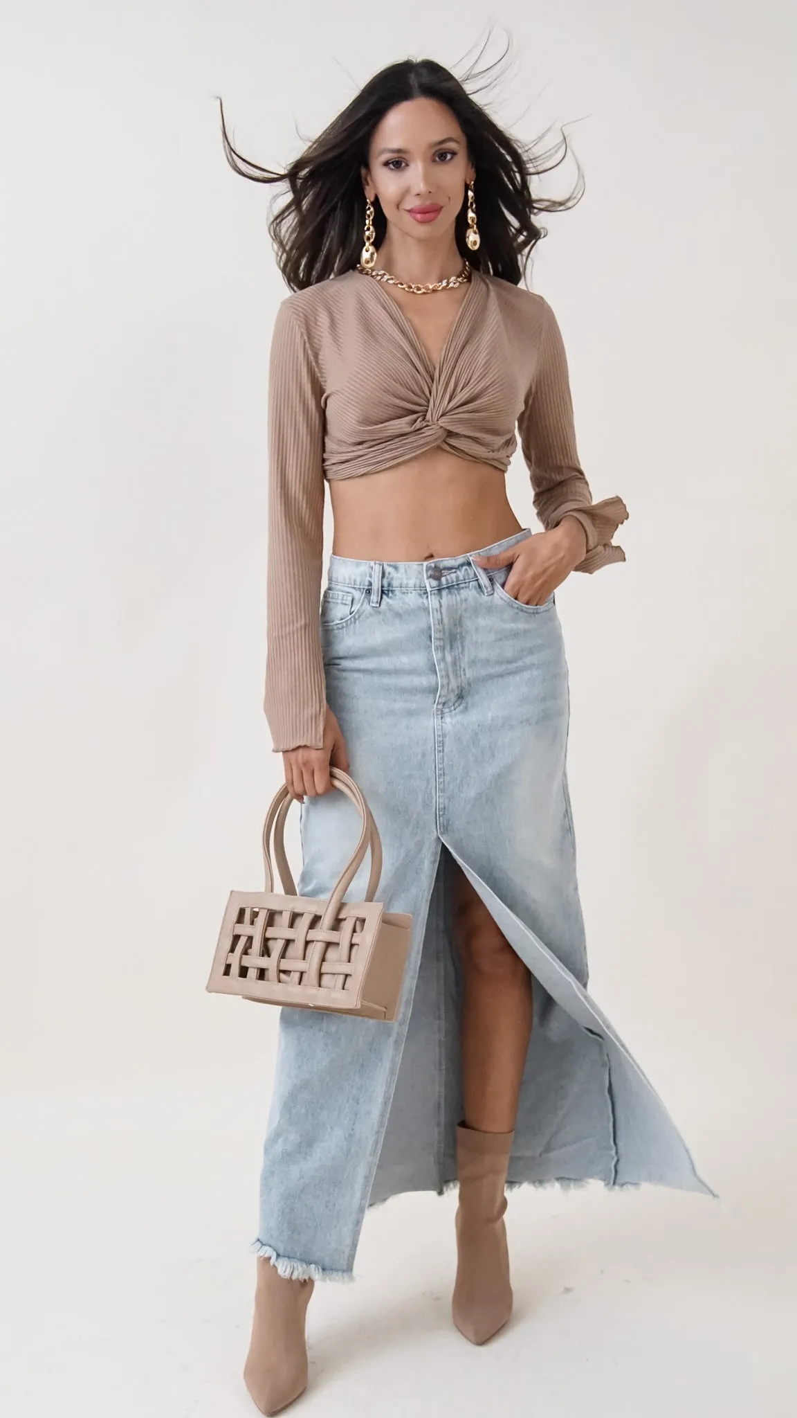 Maeve Longsleeve Midriff Top