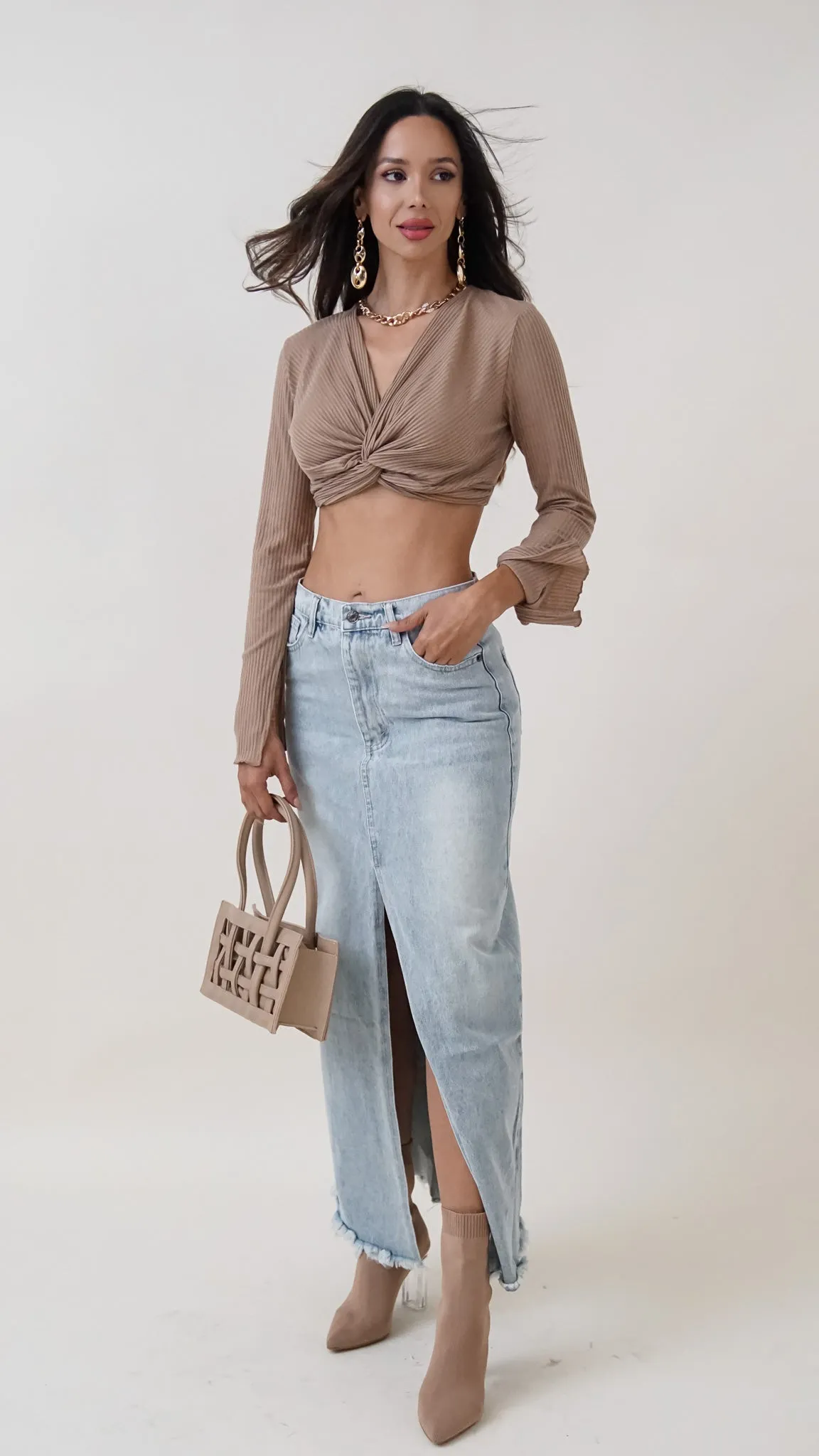Maeve Longsleeve Midriff Top