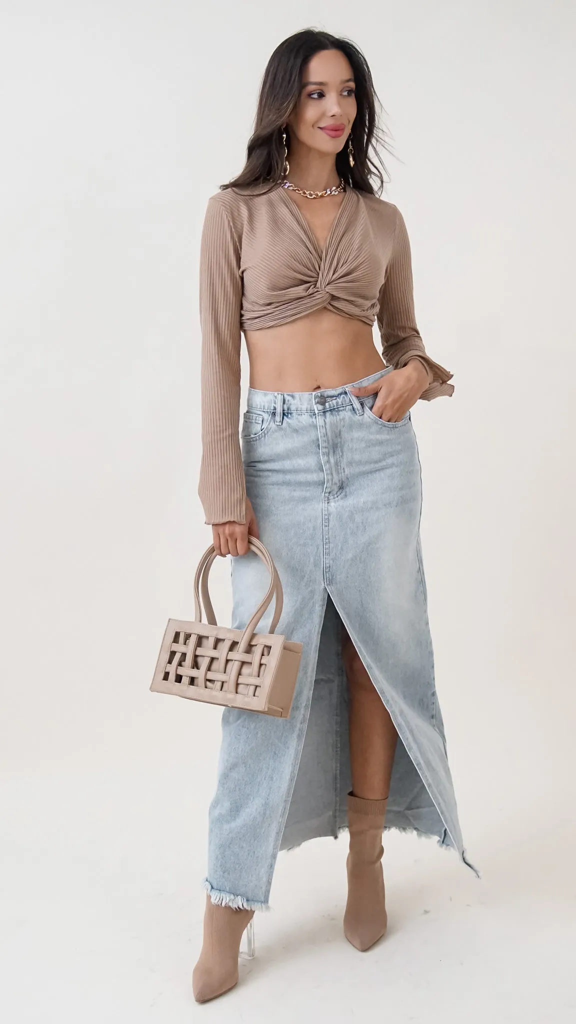 Maeve Longsleeve Midriff Top