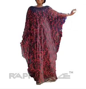 Maroon & Black Color Unique Designed Long Party Gown Maxi Style