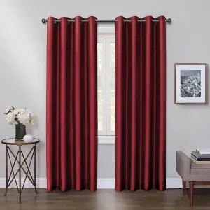 Max Blackout Mystique 100% Blackout Grommet Top Single Curtain Panel Red 50x84