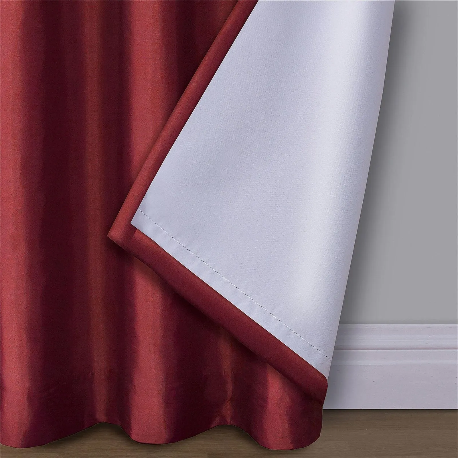 Max Blackout Mystique 100% Blackout Grommet Top Single Curtain Panel Red 50x84