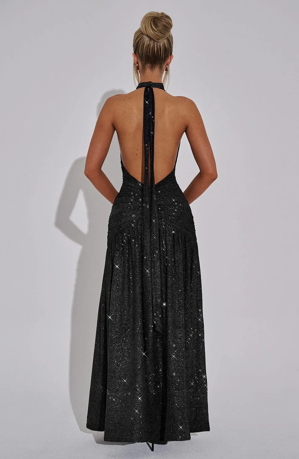 Melania Maxi Dress - Black Sparkle