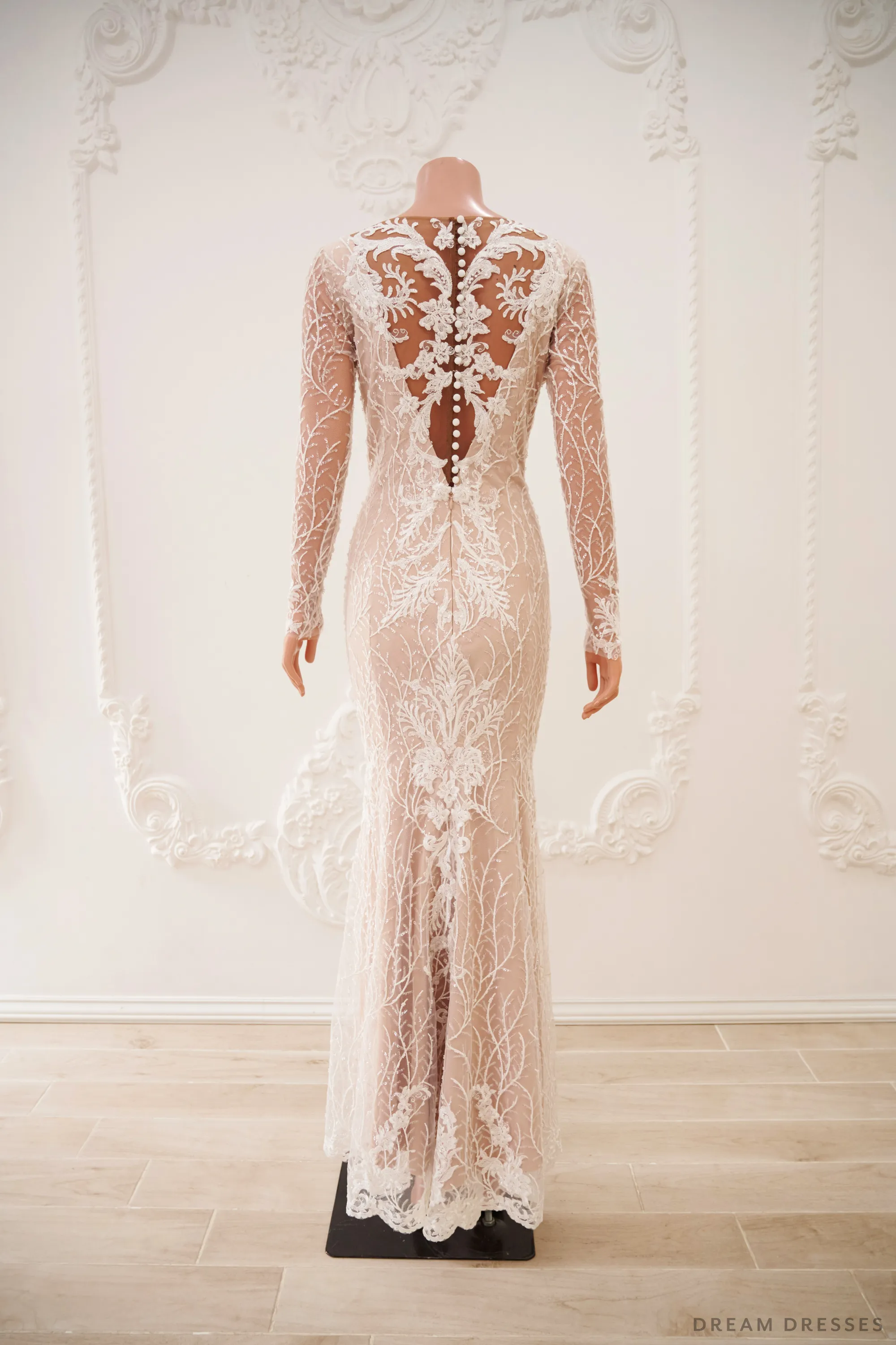 Mermaid Wedding Dress with Big Detachable Ruffle Bottom (#NADEEN)