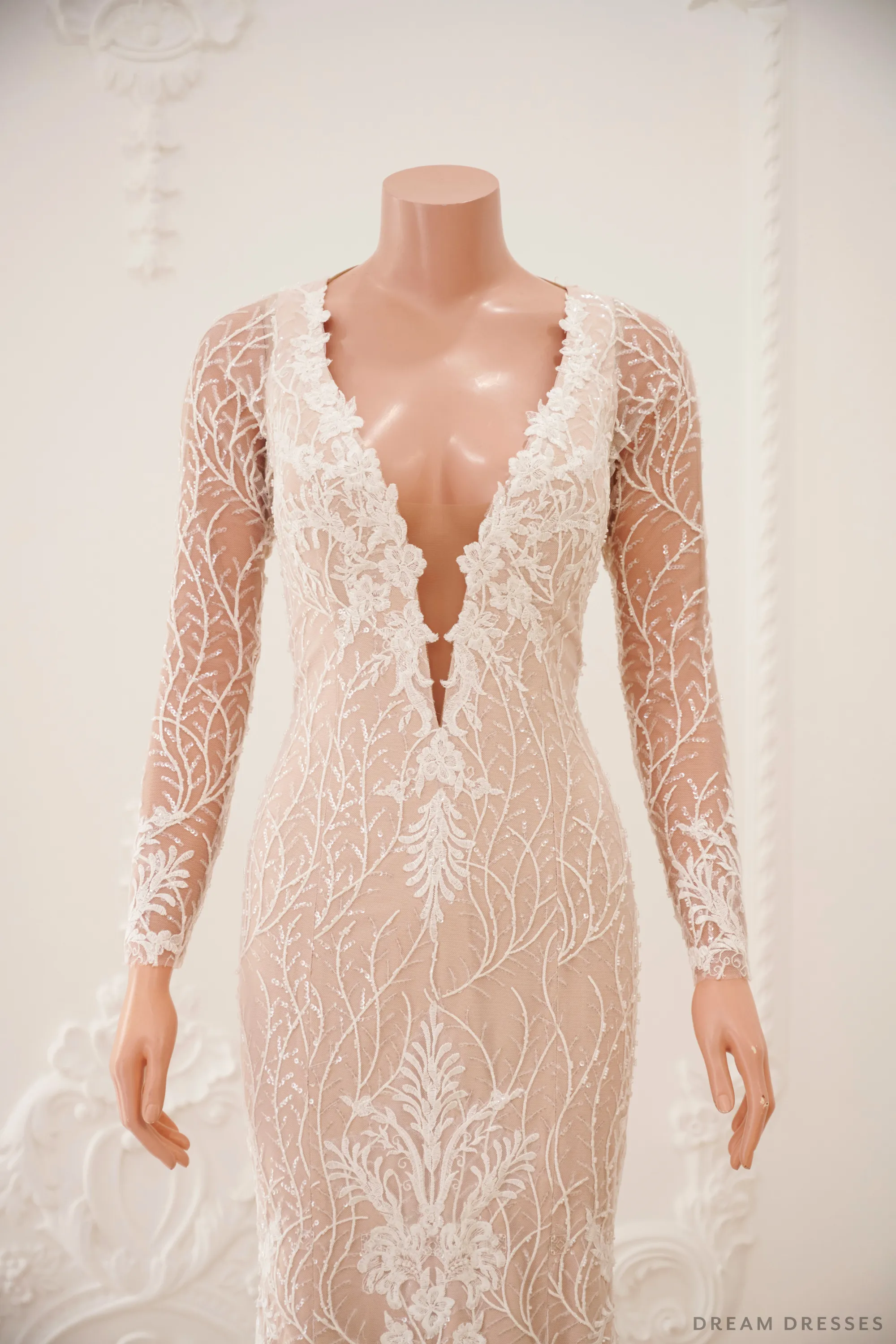 Mermaid Wedding Dress with Big Detachable Ruffle Bottom (#NADEEN)