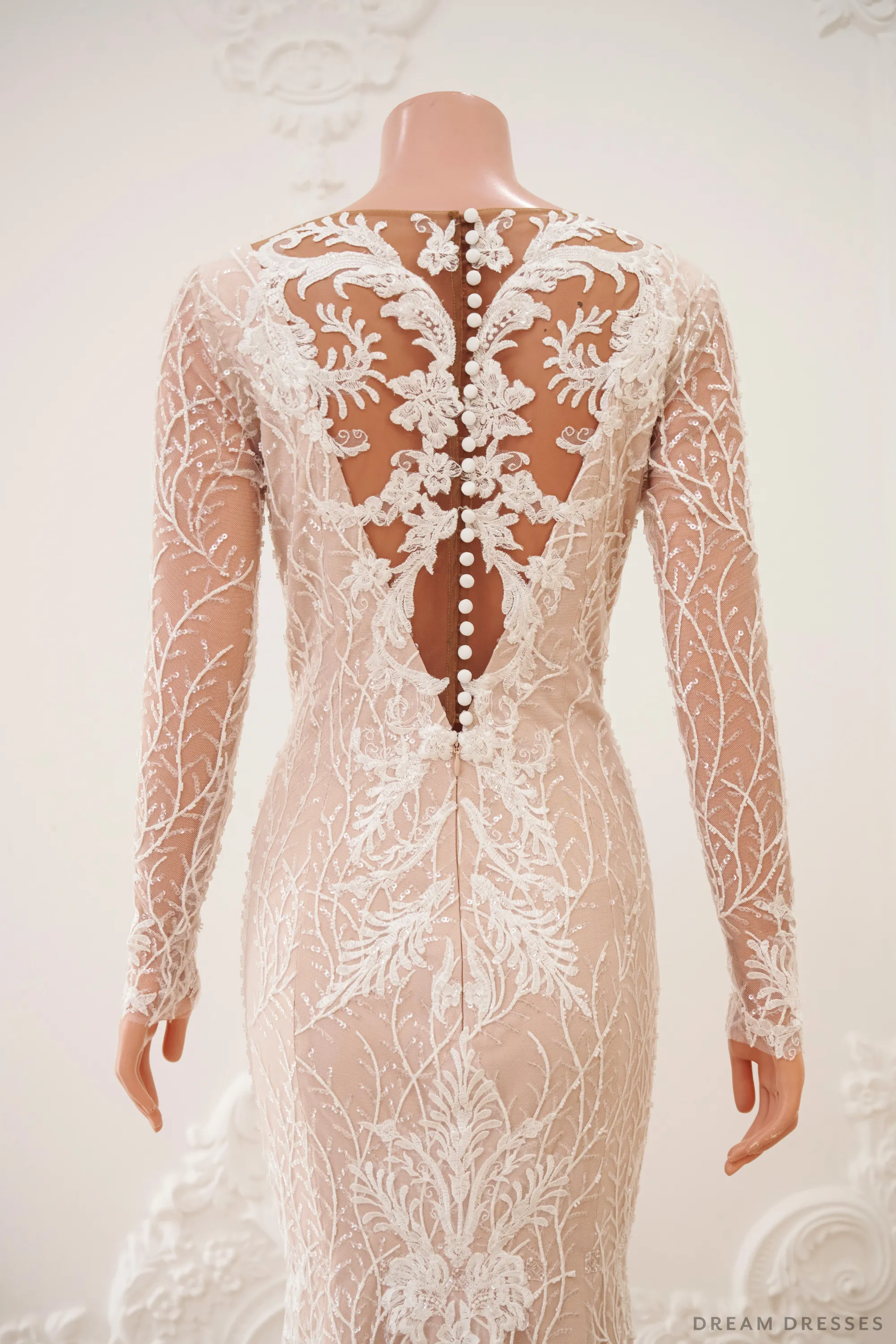 Mermaid Wedding Dress with Big Detachable Ruffle Bottom (#NADEEN)