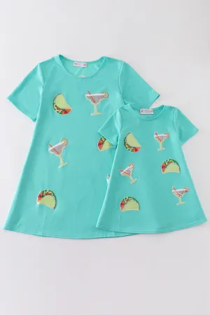 Mint Taco Mojito Sequin Mom&me Dress