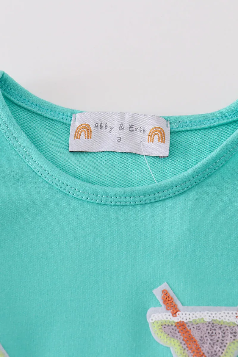 Mint Taco Mojito Sequin Mom&me Dress