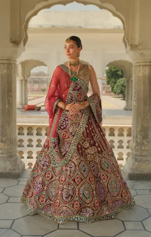Mirror Worked Lehenga Choli Dupatta Dress Pakistani