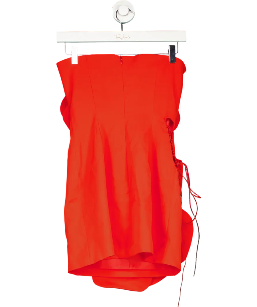 Miscreants Red Rosie Strapless Flower Dress UK 6