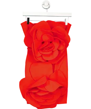 Miscreants Red Rosie Strapless Flower Dress UK 6