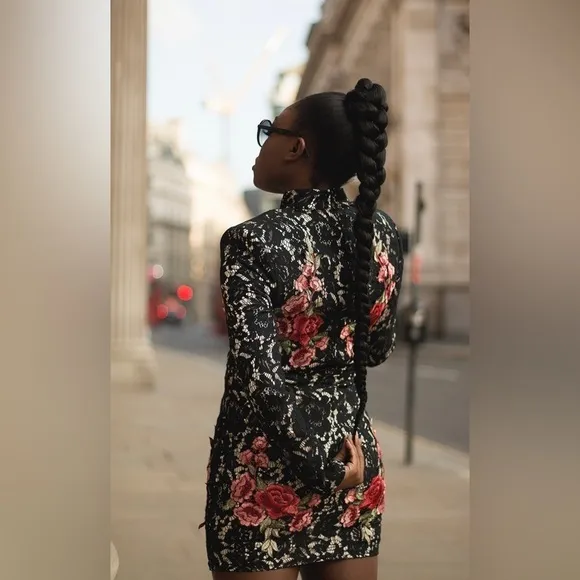 Missguided x Peace &amp; Love Floral Lace High Neck Dress limited collection size 8