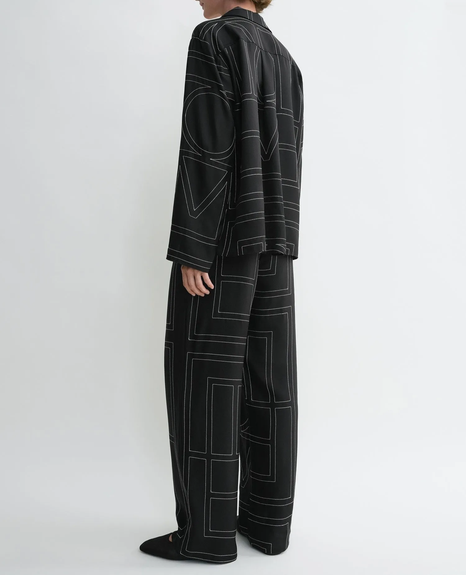 Monogram Silk Pj Top