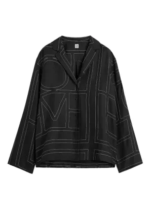 Monogram Silk Pj Top