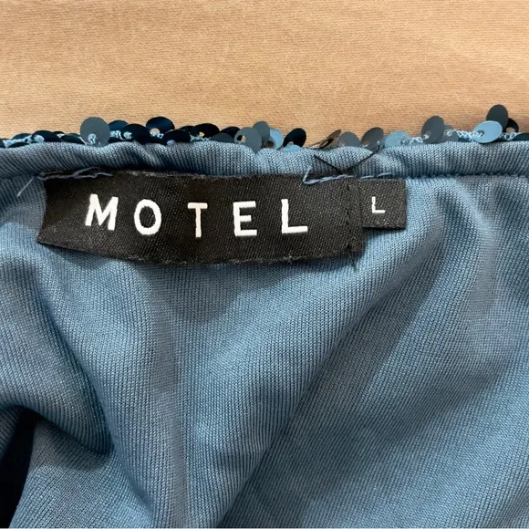 Motel Rocks Sequin Strappy Teal Mini Dress Size Large